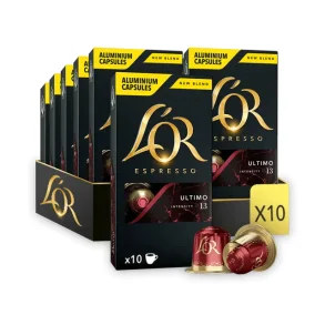 10 Pakker L'OR Ultimo 13 kapsler til Nespresso (100 kapsler) 