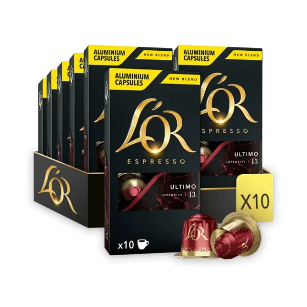 10 Pakker L'OR Ultimo 13 kapsler til Nespresso (100 kapsler) 