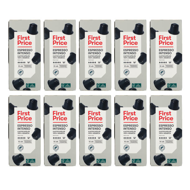 Bliv sammenfiltret Panda Håndbog 10 Pk. First Price Espresso Intenso aluminiumskapsler til Nespresso® (100  kapsler) - Kompatible kapsler til Nespresso® - Kapselkongen.dk
