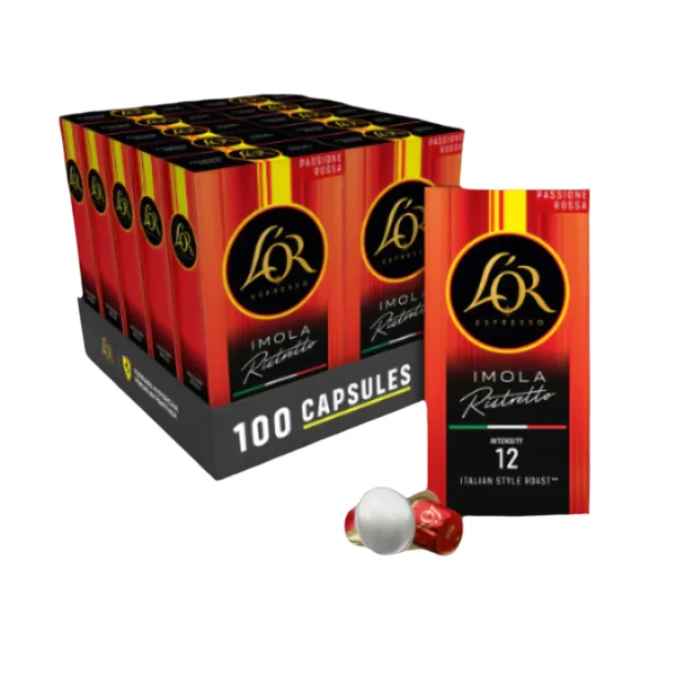 10 Pakker L'OR Imola Ristretto kapsler til Nespresso (100 kapsler) 