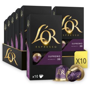 10 pakker L'OR Supremo - 100 kapsler til Nespresso
