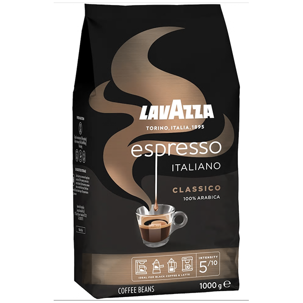 Lavazza Espresso Classico 1 kg. hele kaffebnner