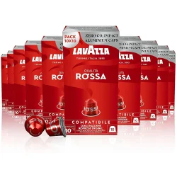 10 x pakker Lavazza Rossa Aluminiums kapsler til Nespresso� (100 kapsler)