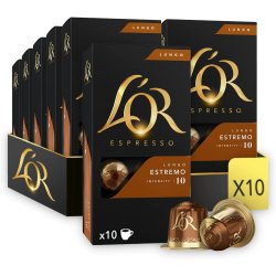  10 pakker L'OR LUNGO ESTREMO - 100 kapsler til Nespresso®