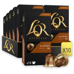  10 pakker L'OR LUNGO ESTREMO - 100 kapsler til Nespresso