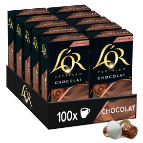 10 Pakker L'OR Espresso Chocolat kapsler til Nespresso (100 kapsler) 