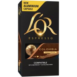 10 pakker L'OR Columbia - 100 kapsler til Nespresso
