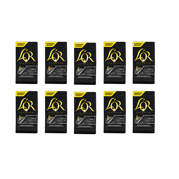 10 Pakker L'OR Onyx kapsler til Nespresso (100 kapsler) 